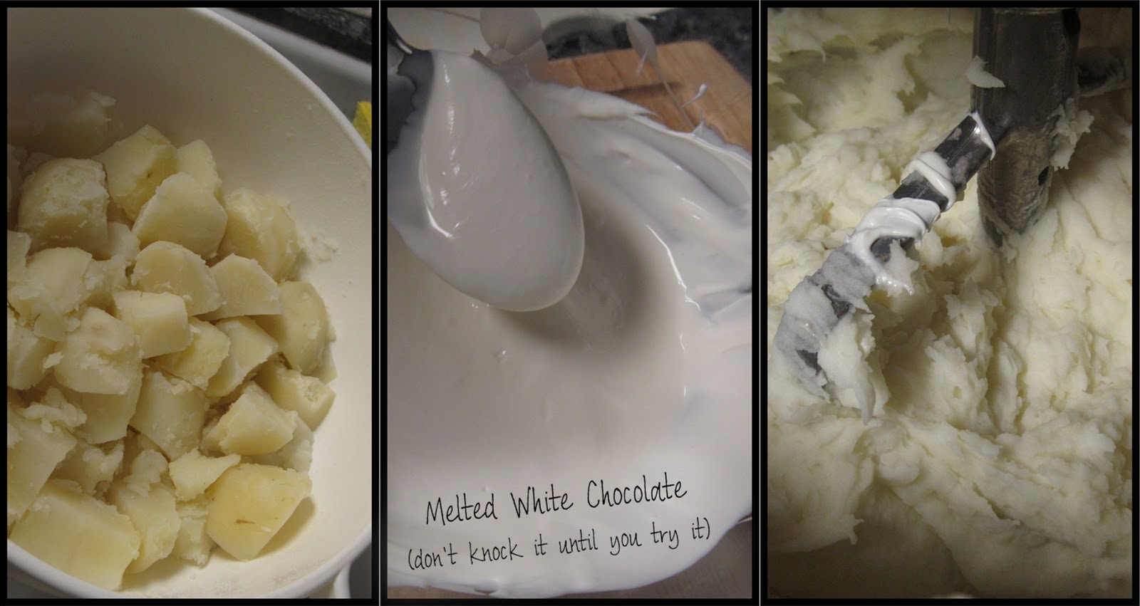 MOMS CRAZY COOKING White Chocolate Mashed Potatoes CRAZY COOKING CHALLENGE