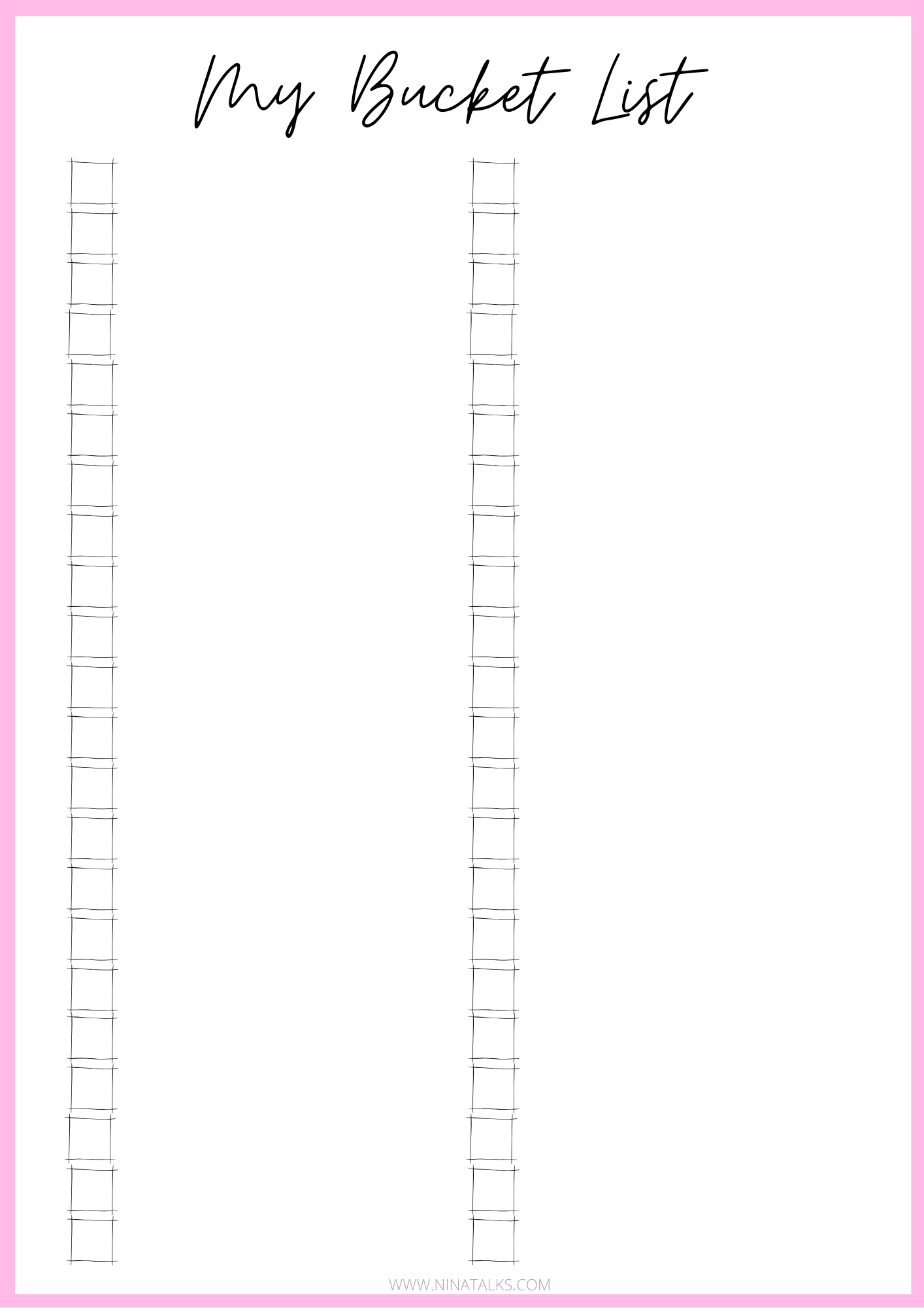 HOW TO START A BUCKET LIST! Nina Talks