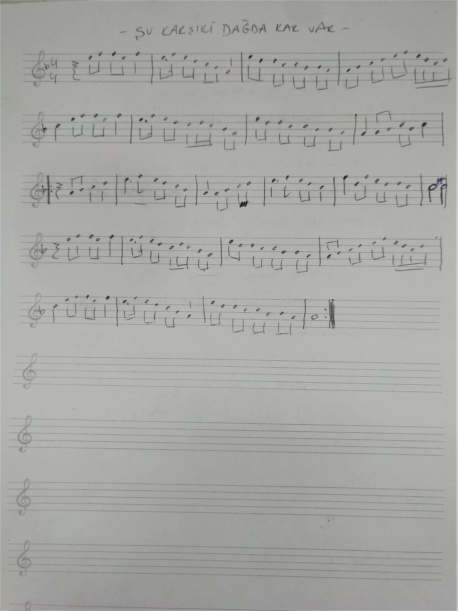 su karsiki dagda kar var duman yok nota ve turku bilgileri