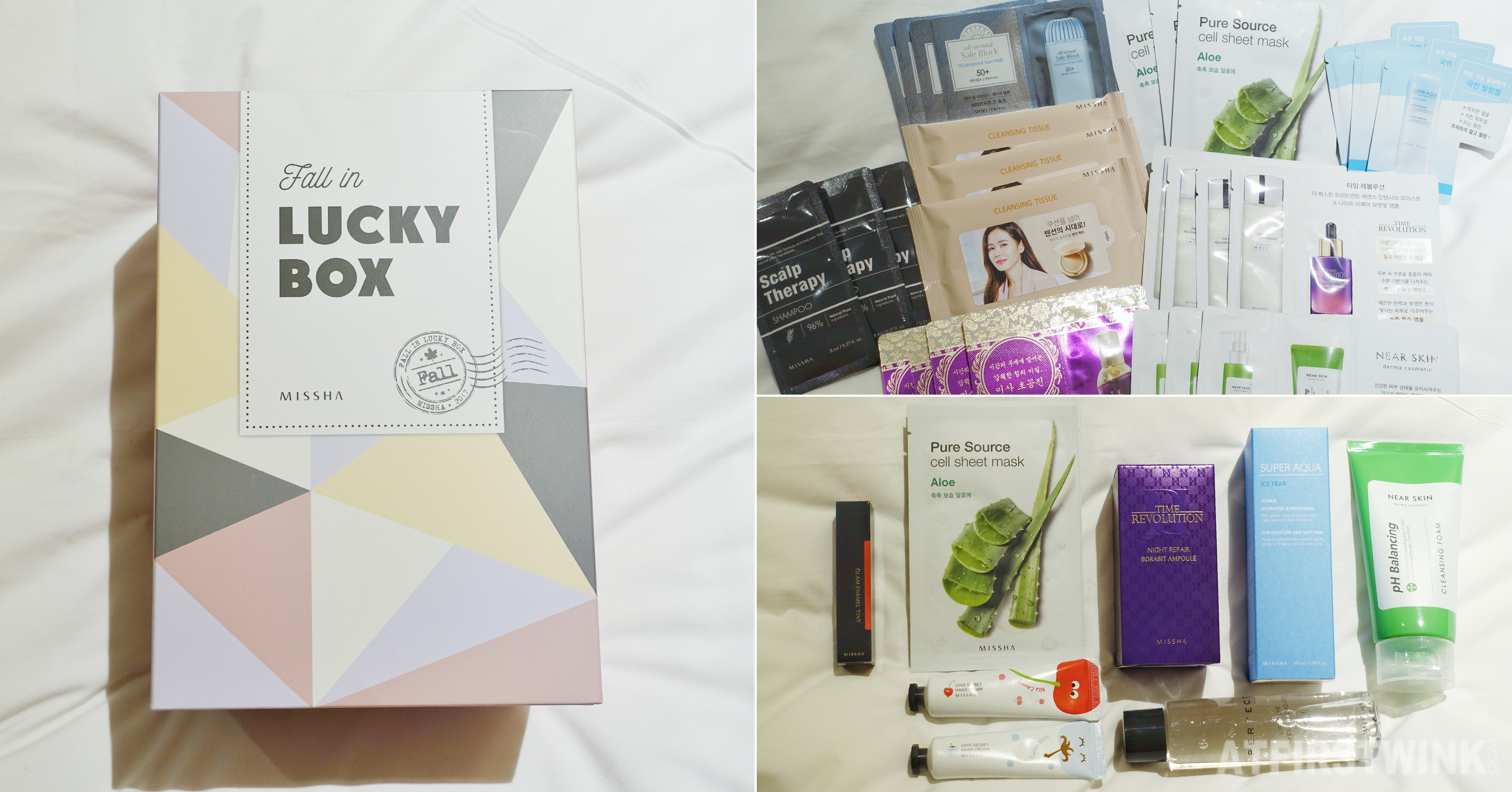 Missha Fall in lucky box unboxing freebies samples