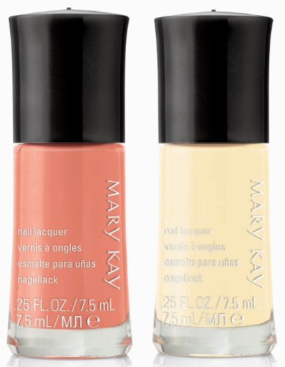 laca de uñas de Mary Kay Carefree Coral y Lemon Parfait