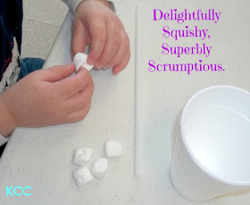 Squishy Sensory Marshmallow Edible Game for preschoolers.