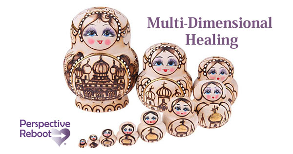 Matryoshka (Russian Nesting) Dolls illustrate the multi-dimensional nature of Kristi Borst's Perspective Reboot® spiritual healing and energy balancing inner child reconnection session work