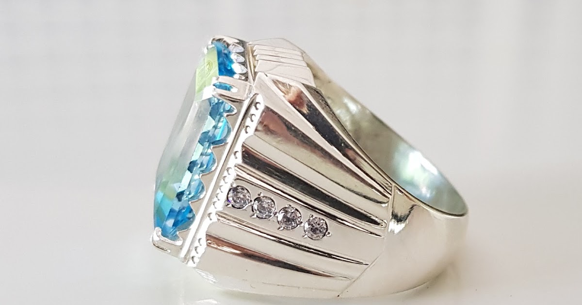 PERMATA MURAH SOKMO: CINCIN PERMATA BLUE TOPAZ ASLI 14.7 CARAT TOP