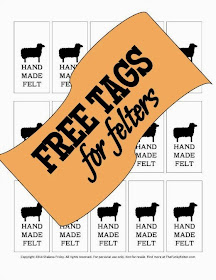 free hand made felt tags for felters and feltmakers by the funky felter