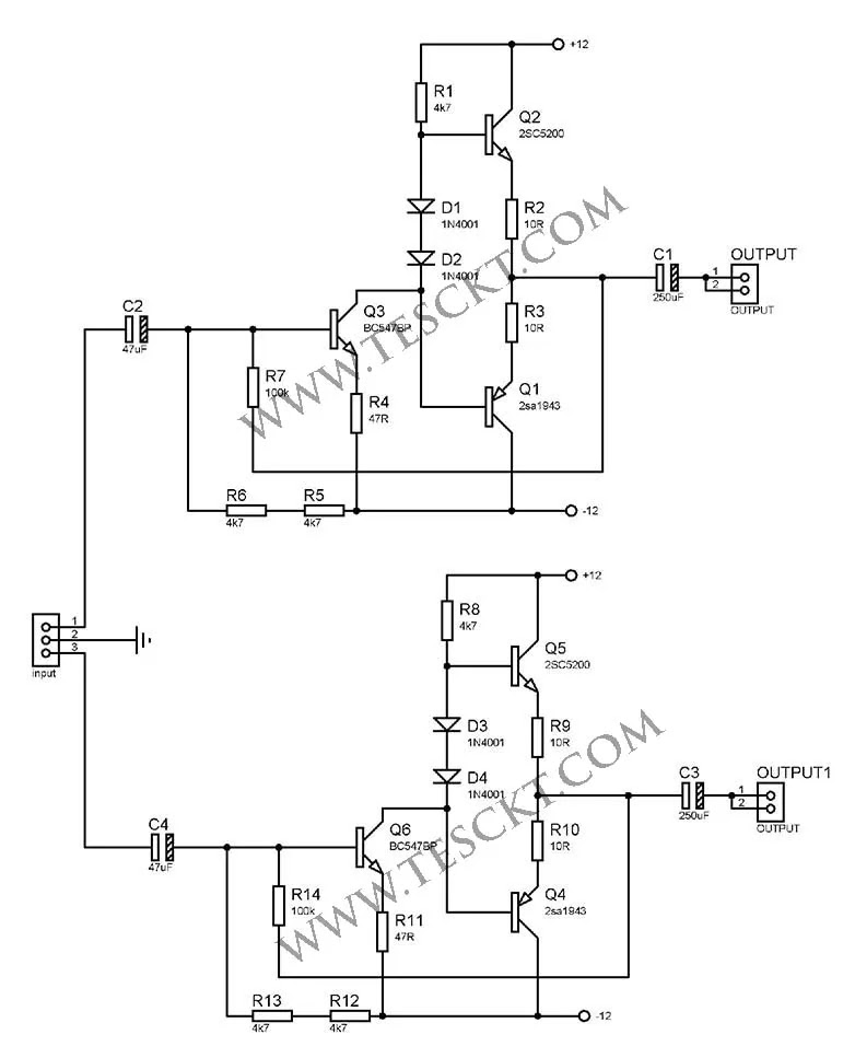 2sc5200 2sa1943 amplifier circuit diagram 2sc5200 2sa1943 amplifier circuit diagram