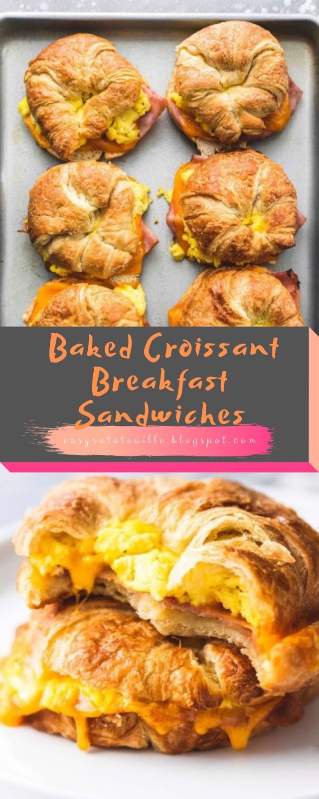 Baked Croissant Breakfast Sandwiches