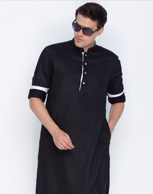 Black Kurta Pajama Design Style for Man's Fashion Images