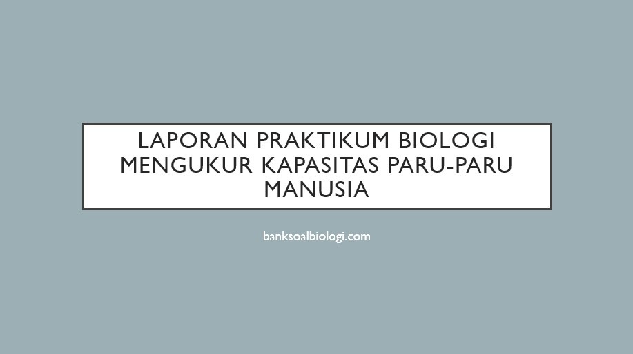 Laporan Praktikum Biologi Mengukur Kapasitas Paru Paru Manusia Bsb Laporan Praktikum Biologi Mengukur Kapasitas Paru Paru Manusia Bsb