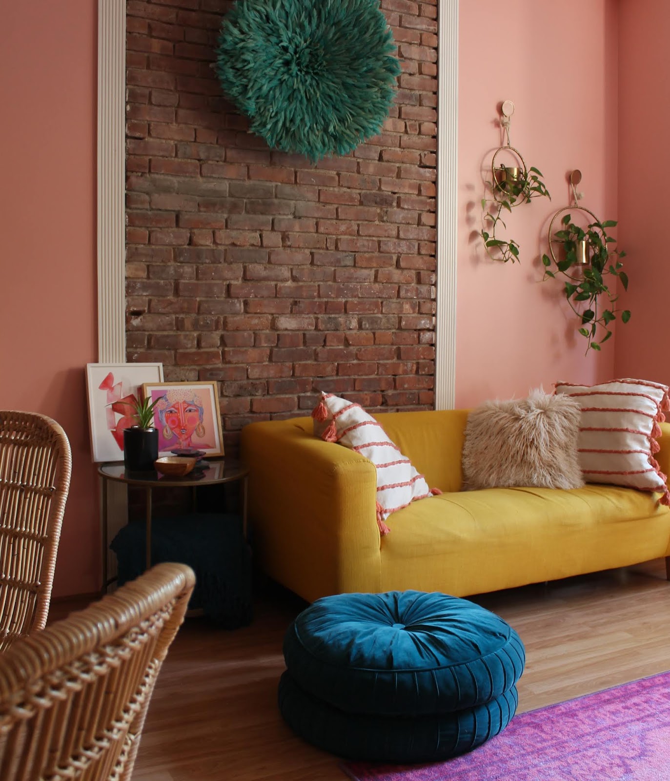 Brighten Up Your Living Room with A Warm Pink Hued Paint Color TfDiaries
