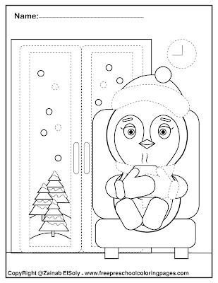 penguins activities for preschoolers fine motor skills tracing and coloring winter coloring pages for kids