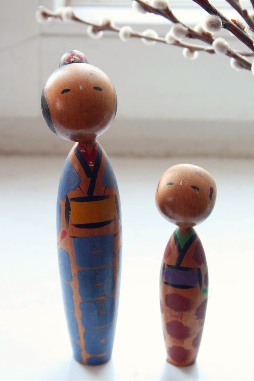 Gone Thrifting Collectible Kokeshi Dolls