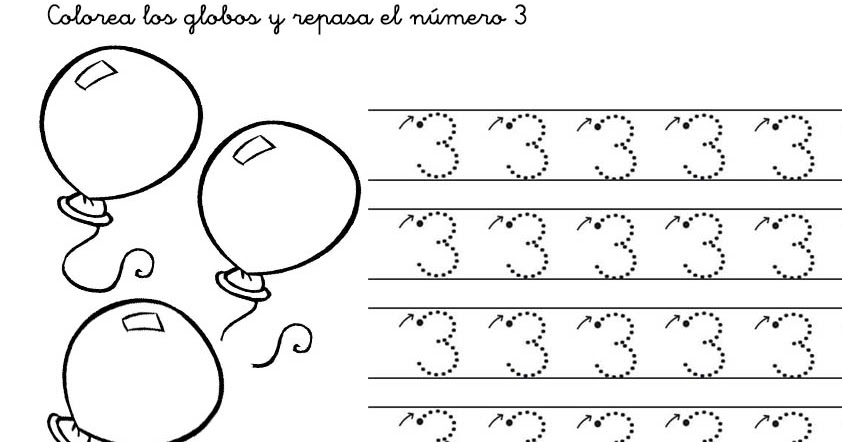 RECURSOS DE EDUCACIÓN INFANTIL: FICHAS DEL NÚMERO 3 RELACIONADAS CON EL