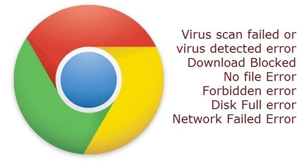 erreurs de téléchargement de chrome