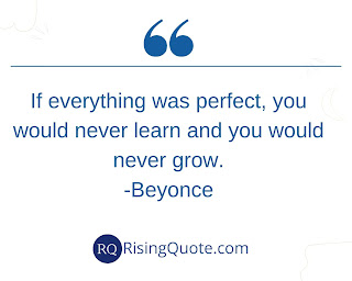 If everything was perfect, you would never learn and you would never ...