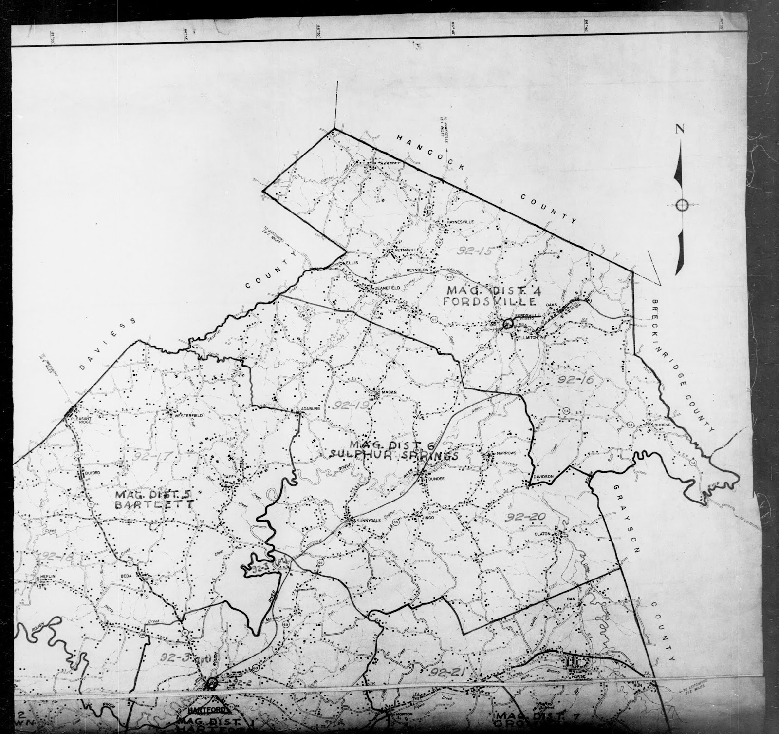 Ohio County, Kentucky History 1940 Census Maps