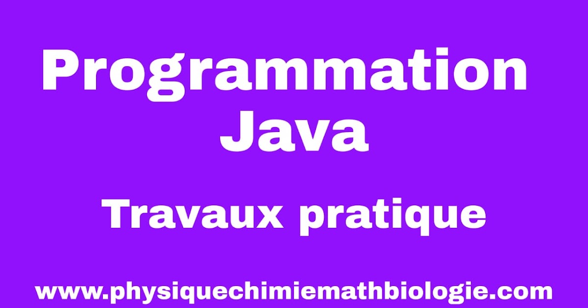 Travaux pratique de Programmation Java PDF
