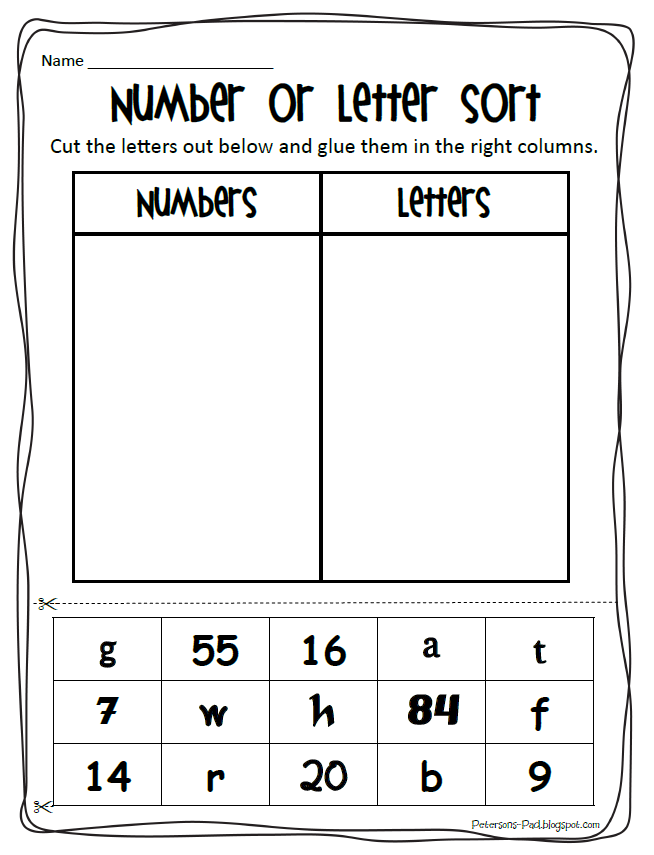 Peterson's Pad: Numbers or Letters Freebie