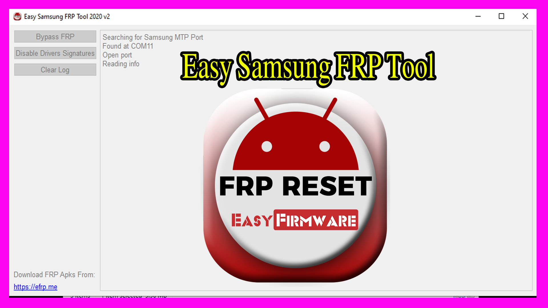 FREE DOWNLOAD SAMSUNG FRP BYPASS TOOL