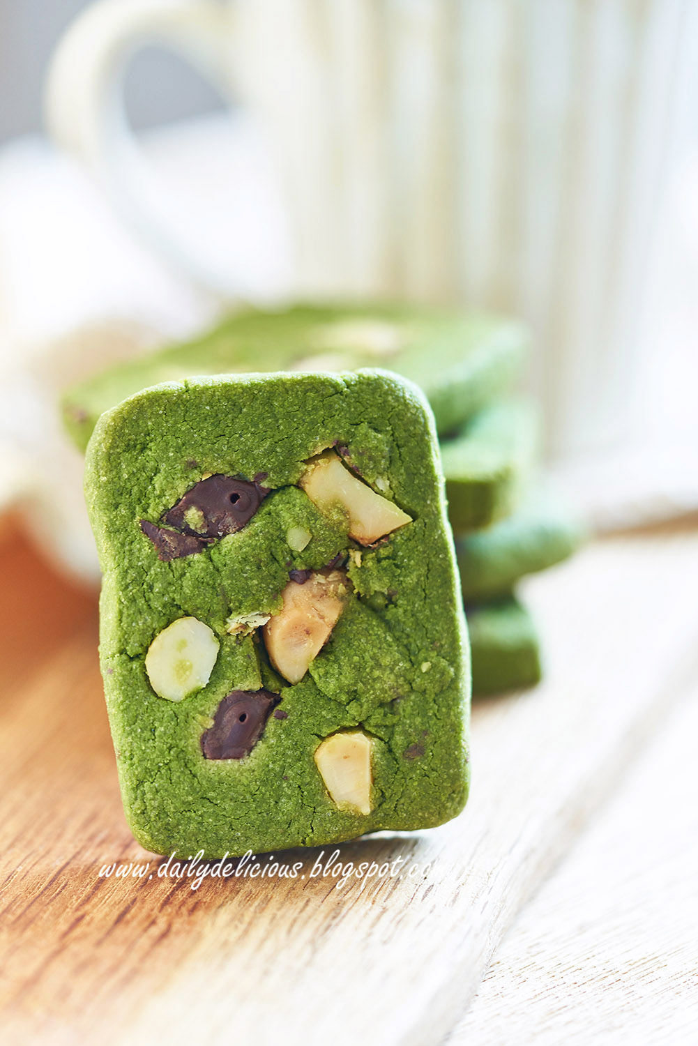 dailydelicious Green tea chocolate chunk icebox cookies
