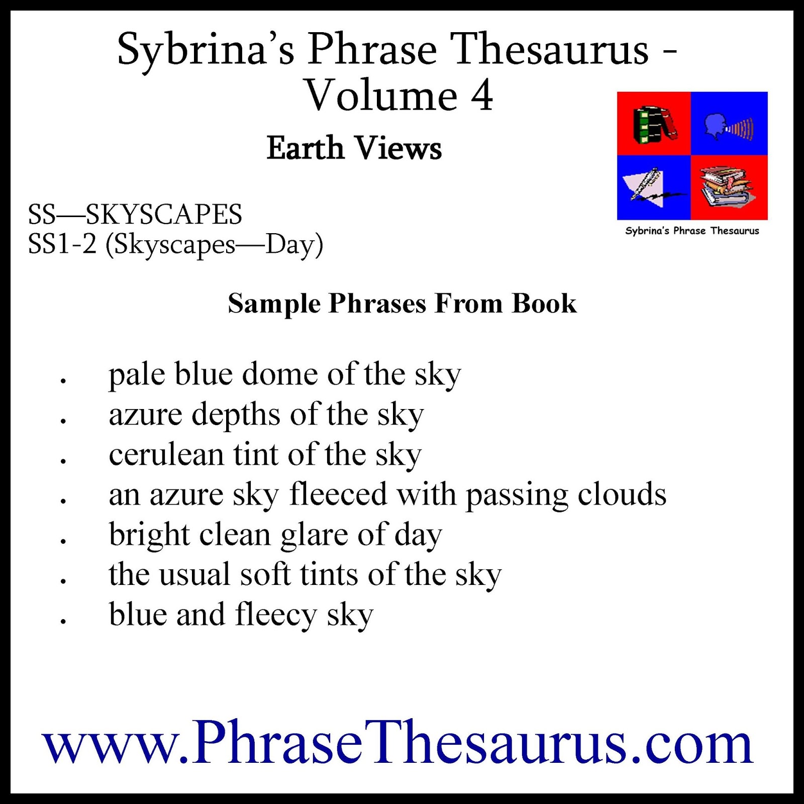 Sybrina Publishing Phrase Thesaurus Samples Vol 4 Earth Views SS12