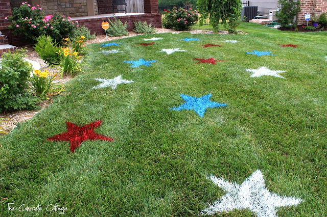 Fourth Of July Party Must Haves - Painted Lawn Stars by The Concrete Cottage