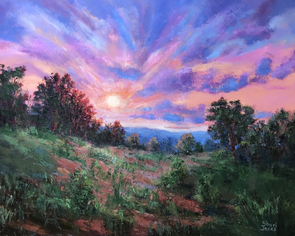 Sheri Jones Daily Painting Journal Contemporary Impressionistic Landscape Palette Knife Oil