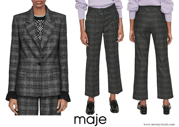 Princess Marie wore Maje Vanda Plaid Blazer Maje Panda Glen Plaid Trousers