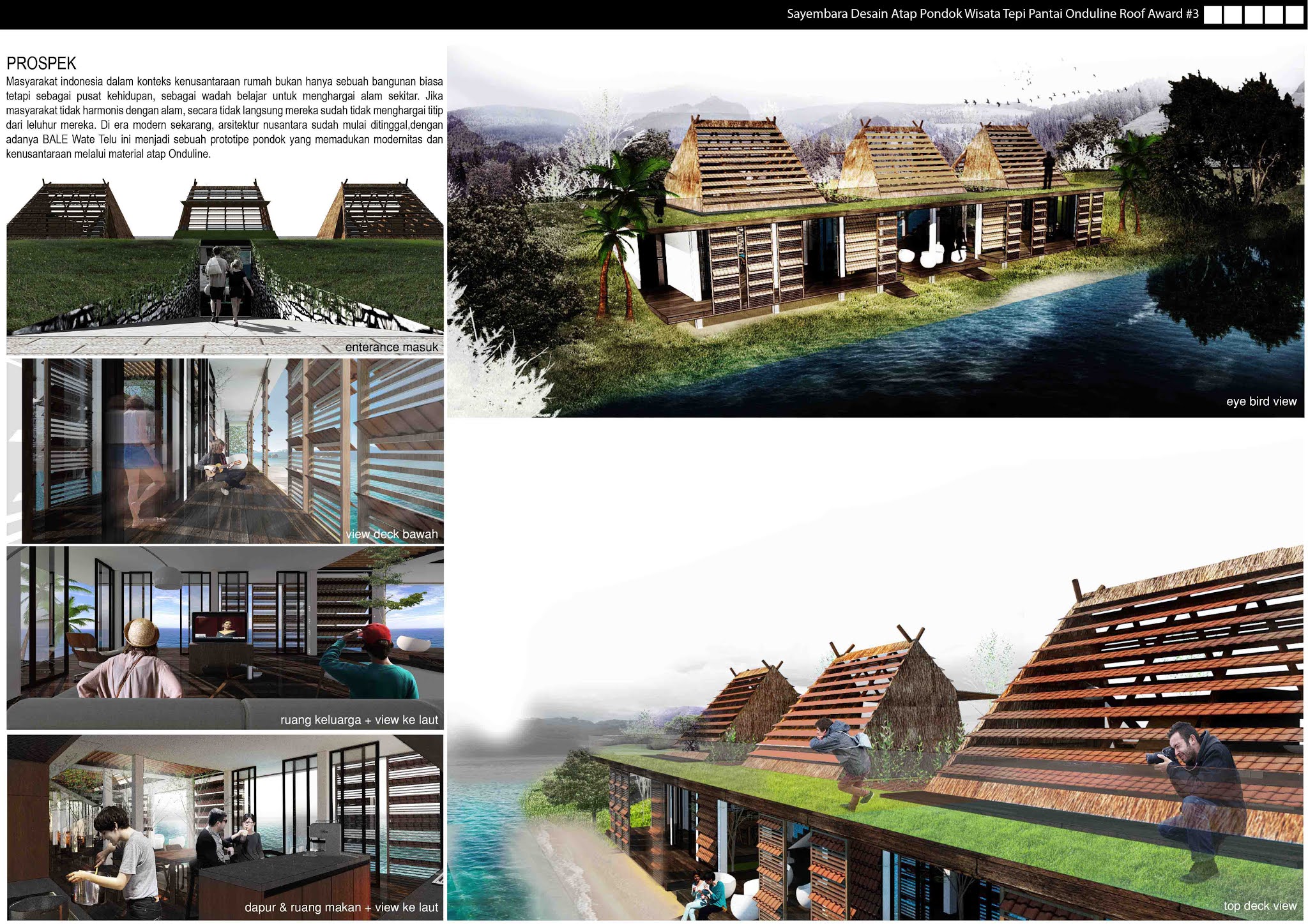 Desain Atap Pondok Wisata Karya Sayembara Onduline Green Roof - Arsimedia