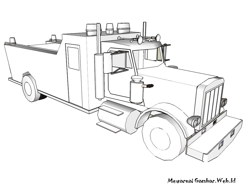 Gambar Gambar Animasi Mobil Pemadam Kebakaran Mo Mewarnai 