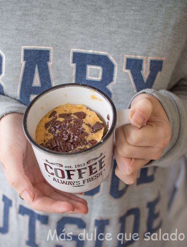 Mug Cake de calabaza sin huevo.