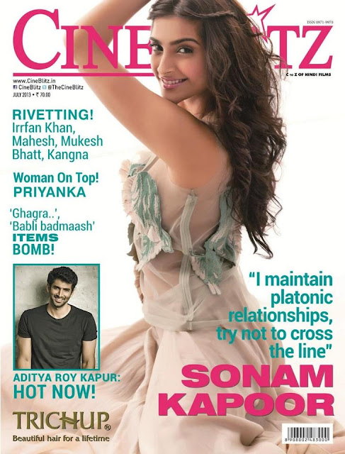 Gorgeous Sonam Kapoor on the cover page of cineblitz