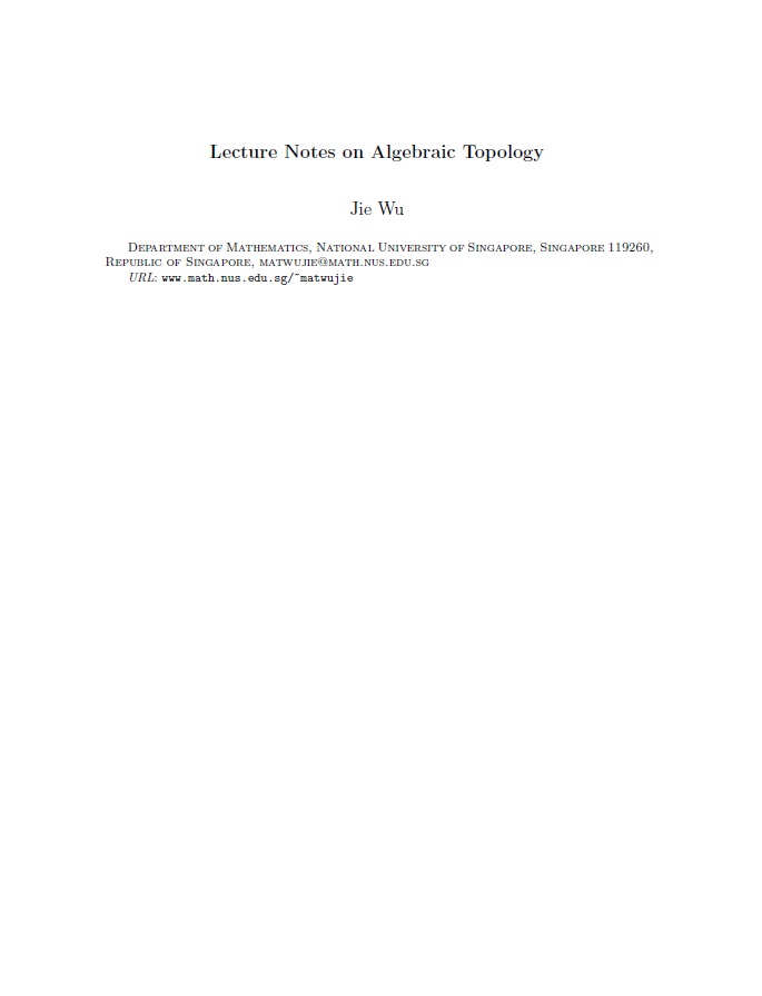 Algebraic Topology :by NPTEL