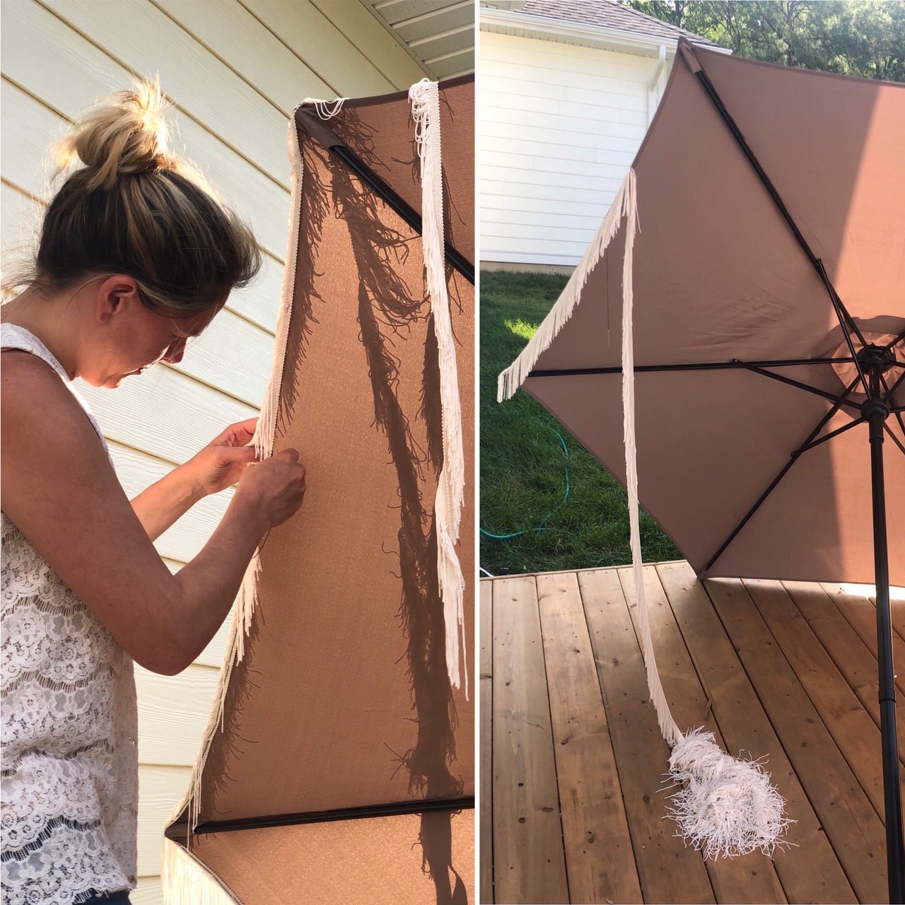 Fringe outlet patio umbrella