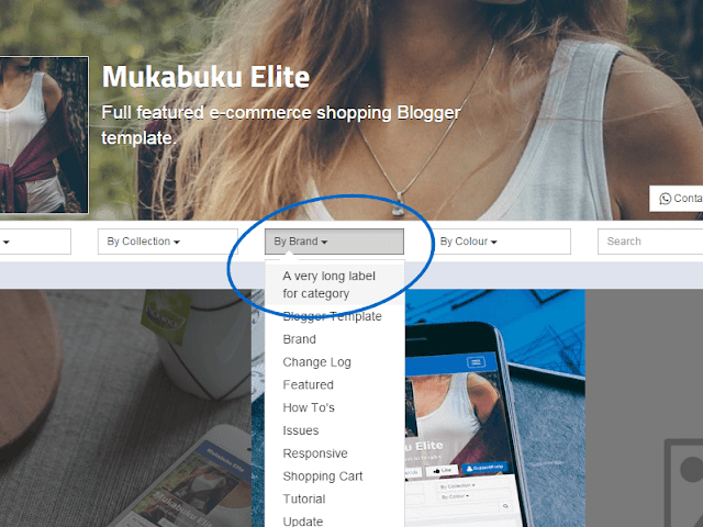 Blogger Shopping Store Template Label Dropdown Text Overflow Issue & Fixes