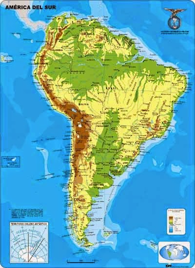 Manualidades escolares para decorar: Mapa de America del Sur