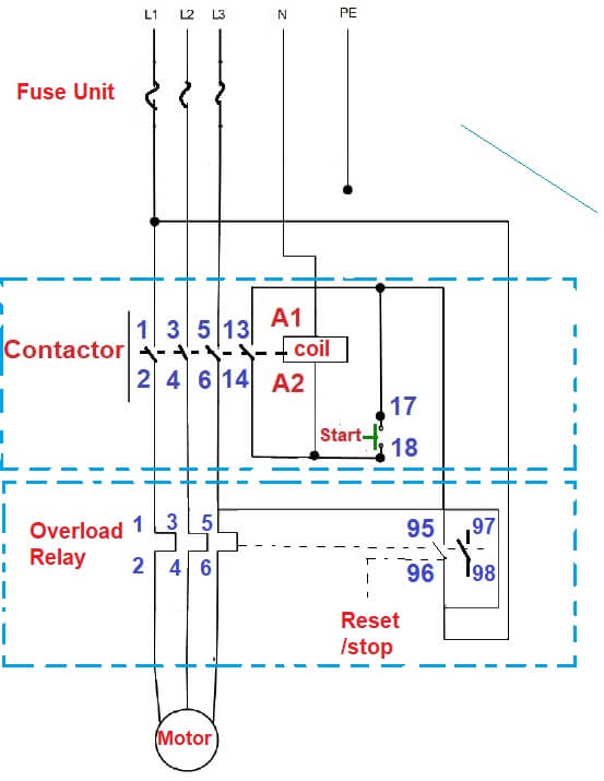 Direct Online Starter Dol Starter Working Principle Control Wiring Power Diagram