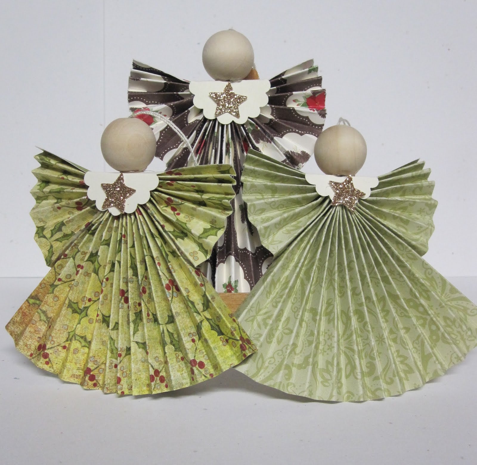 Krafting with karen folded designer paper angels