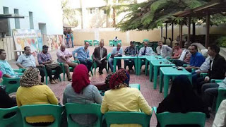 الحسينى محمد  ( الخوجة ) مع المعلمين فى اجتماعهم فى نادى المعلمين بالشرقية, ادارة بركة السبع التعليمية, 