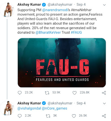 FAU-G Game Aksahy Kumar Aksay Kumar Tweet, Akshay Kumar FAU-G Game