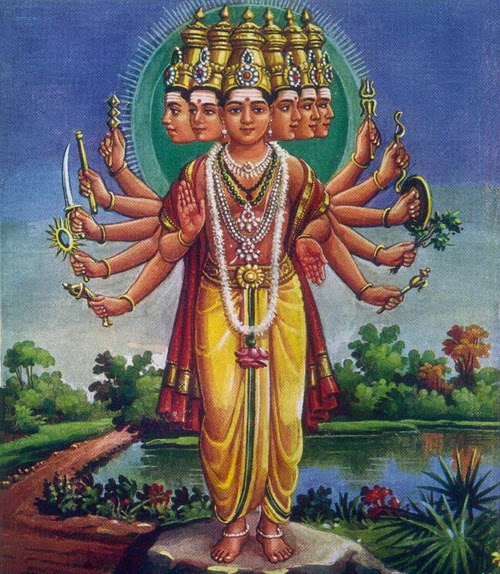 Hindu God Muruga Six Faces Images