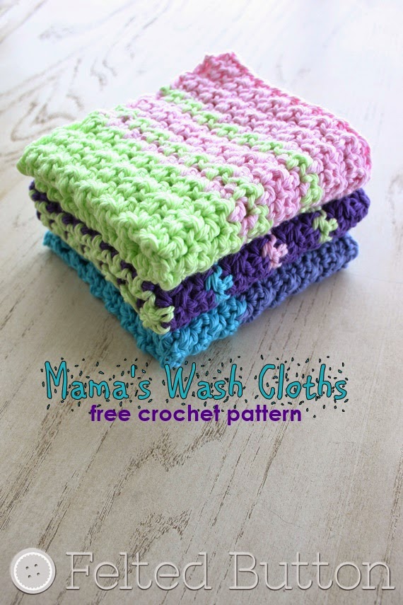 Mama's Wash Cloth (FREE crochet pattern by Susan Carlson of Felted Button))