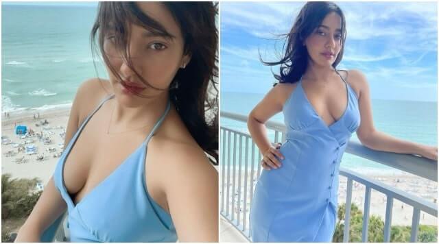Neha Sharma Soaking The Sun In Her Sensuous Blue Dress From Her Florida Vacation. See Pics
