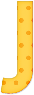 Abecedario Amarillo con Lunares Naranja.