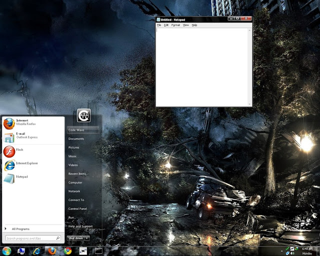 Dark Aero with Superbar for XP PC THEMES FREE