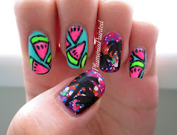 palm tree nail watermelon nails plumeriapainted trees greenberry barry