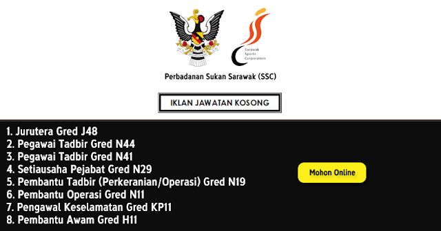 Permohonan Jawatan Kosong di Perbadanan Sukan Sarawak (SSC 