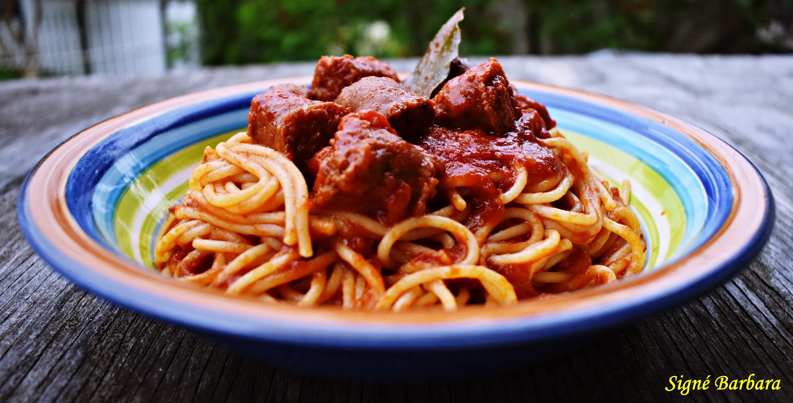 Signé Barbara Pâtes à la sauce aux merguez