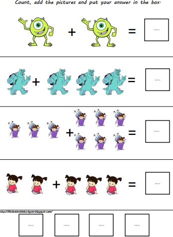 disney counting worksheet math activities preschool - count the