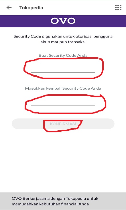 Membuat Password / Security Code Transaksi OVO Cash Tokopedia. Membuat Password / Security Code Transaksi OVO Cash Tokopedia.